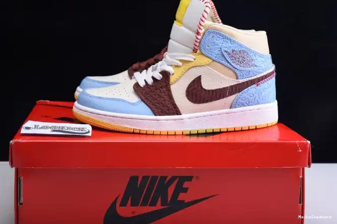MaikeSneakers Air Mid Jordan 1 CU2803-200 Fearless x Maison Rouge SE Chateau 0519
